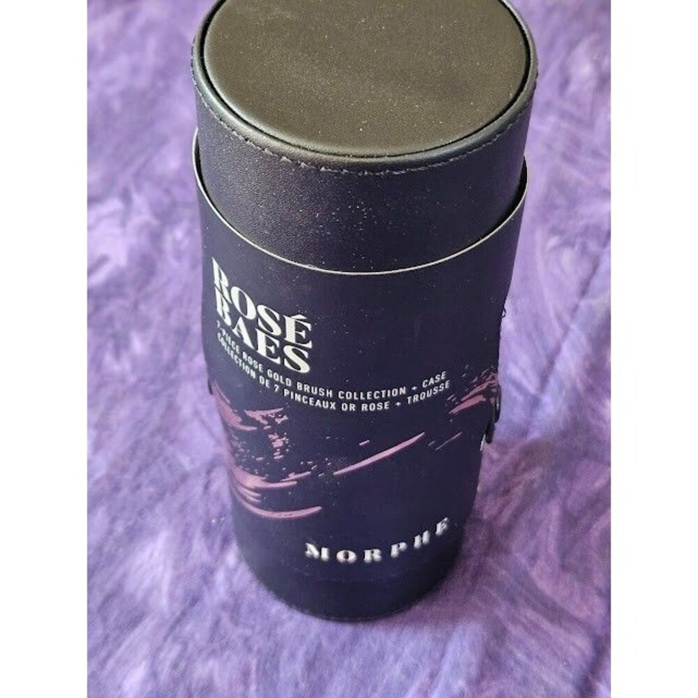 Morphe Rose Baes 7Pc Rose Gold Eye Face Makeup Brush Collection Black Tubby Case